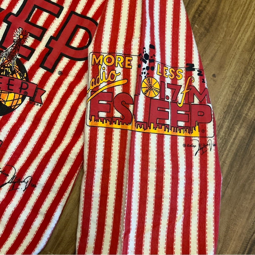 ESLEEP Vintage Sleeper Jersey flannel RADIO ROCK Size L. - Picture 5 of 9
